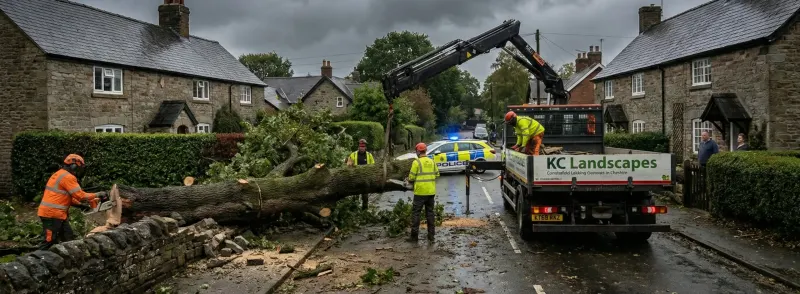 Storm-damaged tree removal near Frodsham